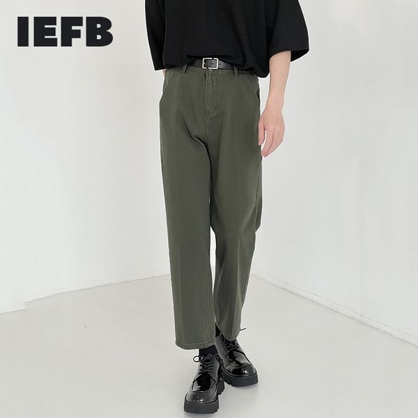 

iefb men's straight jeans men's spring autumn loose army green denim trousers for male korean trend trousers 9y7085 210524, Blue