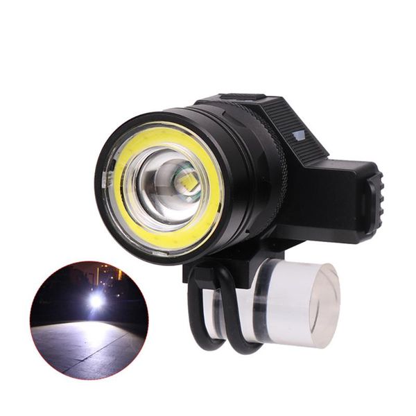 

bike lights usb rechargeable bicycle t6 led headlamp head front light t6+cob charging volume display lamp a30810