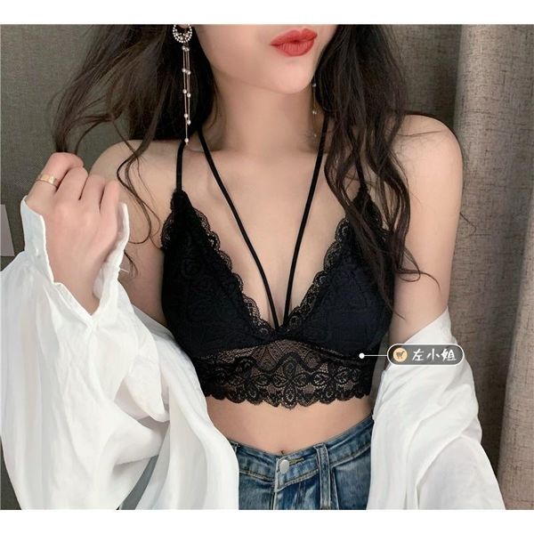 

women's tanks & camis in summer 2021, the korean version of anti tarnish lace wrap bra, underwear, suspender, beautiful back bra and w, White