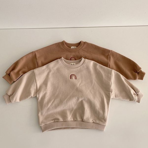 

spring autumn baby boys girls loose children children's baby boys girls long sleeve embroidery t-shirt 1-4yrs, Blue