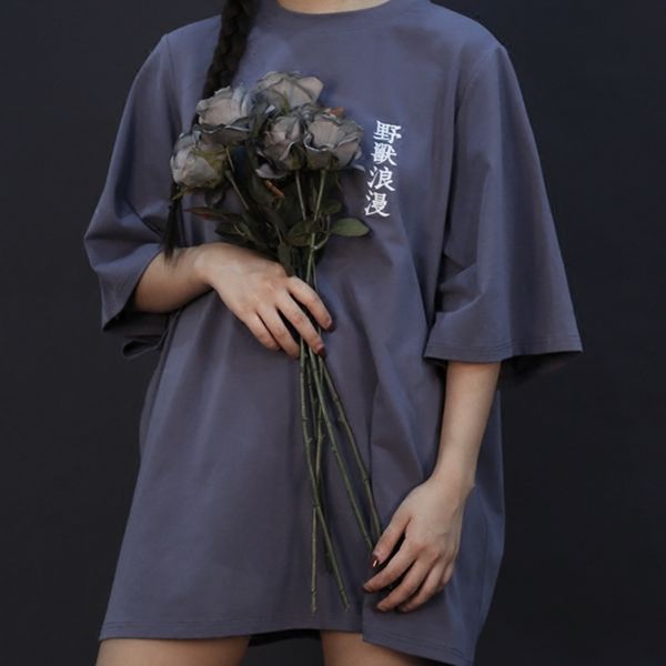 

women's t-shirt letter embroidery women cotton t-shirt harajuku o neck short sleeve boyfriend oversize t-shirts summer loose casua, White