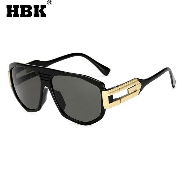 

sunglasses hbk fashion overzied men vintage square sun glasses gold big frame outside driving eyewear women male uv400, White;black