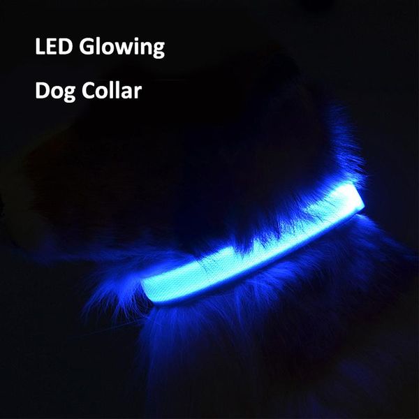 

dog collars & leashes led glowing collar nylon usb charging and battery types avoid car accident flash in dark anti-lost for pet puppy