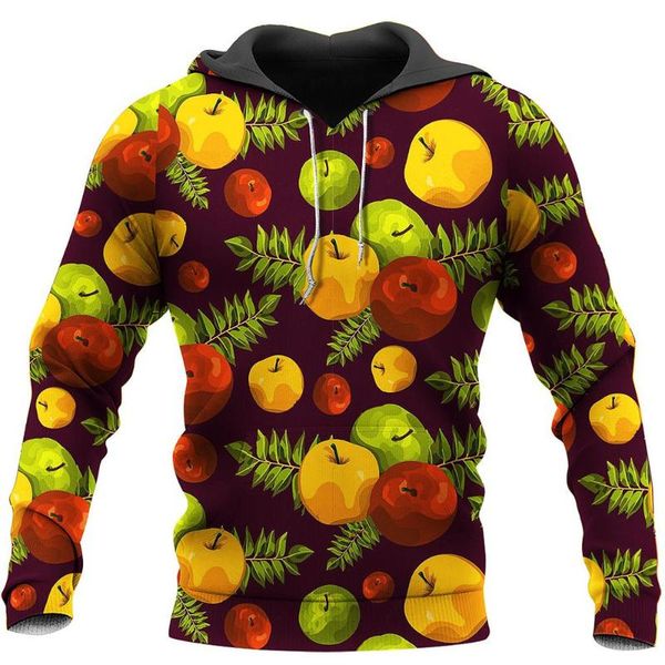 

men's hoodies & sweatshirts fashion casual long sleeve delicious fruit 3d printing harajuku comfortable zipper hoodie men's/ladies, Black