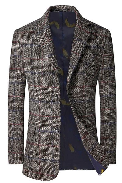 

men's suits & blazers 2021 spring autumn men slim fit british plaid formal suit jacket party wedding business casual male, White;black