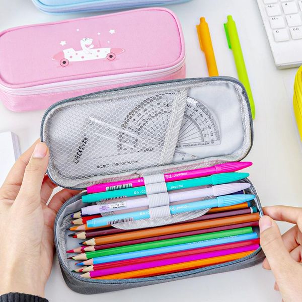 

pencil bags korean version of learning stationery, cute cartoon animals, large-capacity case, multifunctional student case