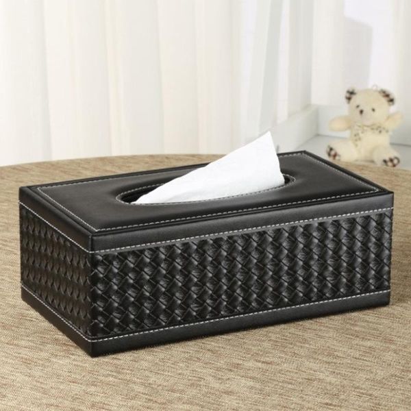

tissue boxes & napkins home pu leather large anti-moisture rectangular paper napkin box case household office holder 24x14x9.5cm mj918