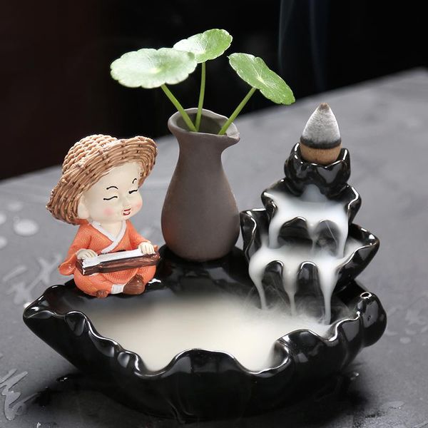 

burner ceramics small monk alpine flowing water carp censer hydroponic home office decorations fragrance lamps