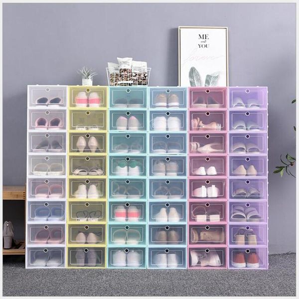 

clothing & wardrobe storage shoe boxes, clear plastic stackable organizer foldable bins container box