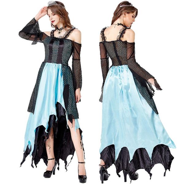 

casual dresses women halloween cosplay witch suit dress costume goth clothes masquerade ladies fashion, Black;gray