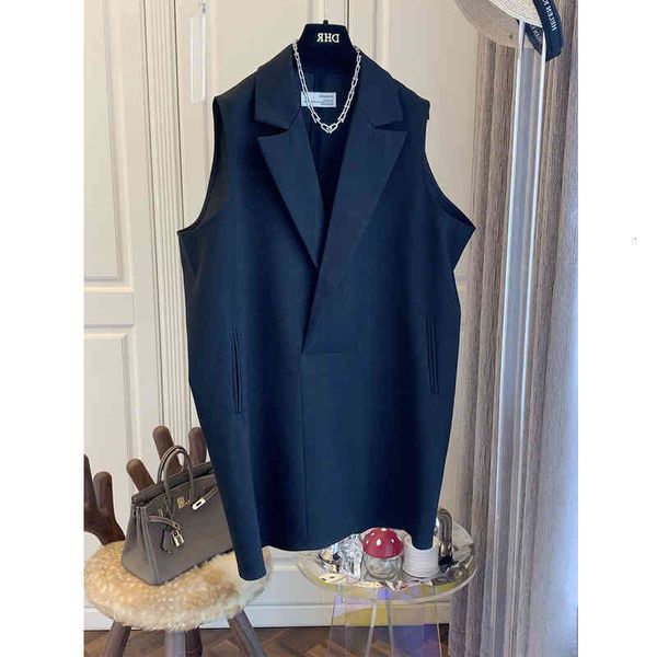 

women's vests [ewq] korean chic women loose temperament black sleeveless v-neck vest medium length autumn female fashion 16r38 l4bt, Black;white