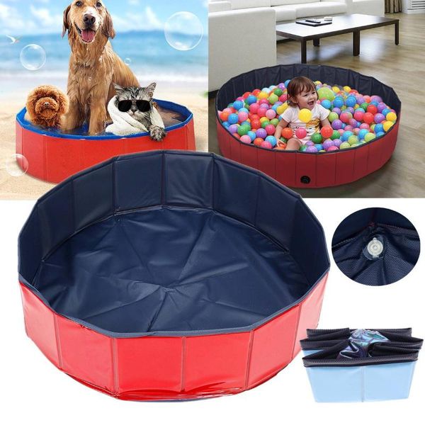 

dog apparel large foldable round pet cat swimming pool bath tub portable outdoor home puppy washer for dogs cats kids