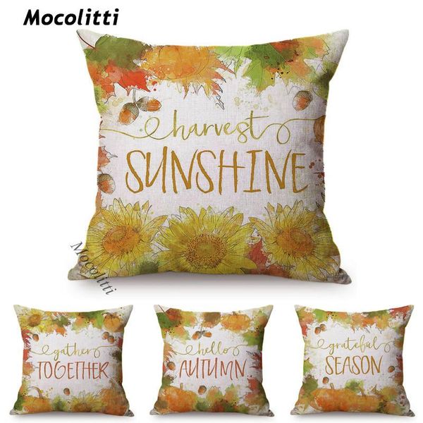 

cushion/decorative pillow autumn harvest thanksgiving pumpkin splash art pattern home decoration chair cushion cover linen garden sofa throw