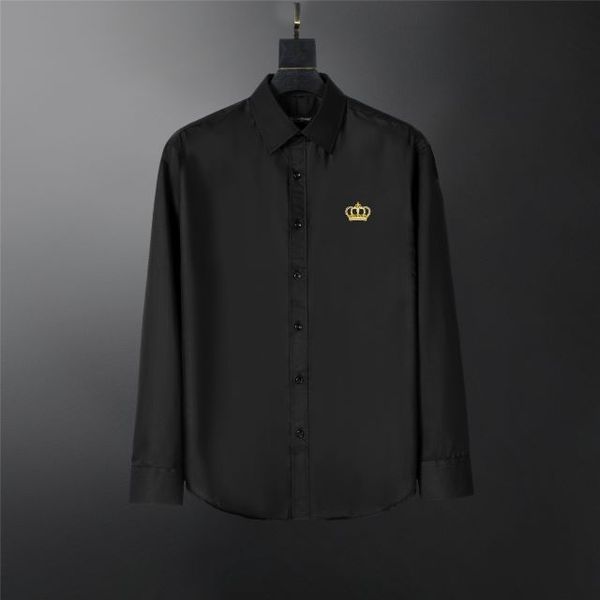 

mens dress designer casual slim fit long sleeve business shirt male dot print autumn formal cotton men brand#82, White;black