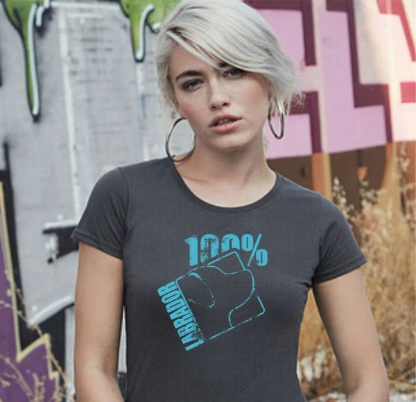 

sale labrador 100 percent breed lover dog motif ladies t-shirt dog xl labbi, White;black