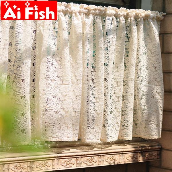 

curtain & drapes american rustic elegant lace coffee semi-shade cabinet finished product single short my358-20