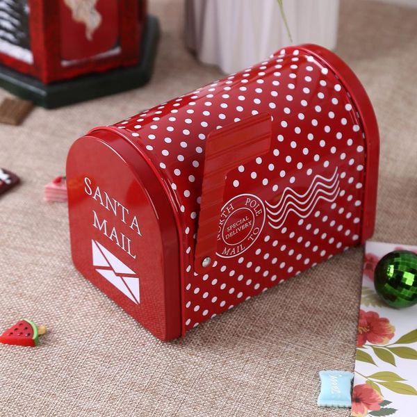 

gift wrap year christmas candy mail box craft iron storage holder organizer tin xmas ornaments decoration supplies
