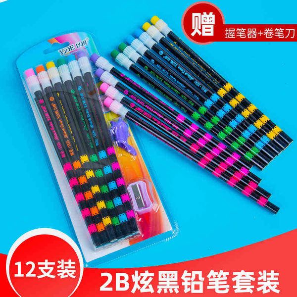 

pencils 6044 student drawing 2b pencil with rubber cap school suppli set