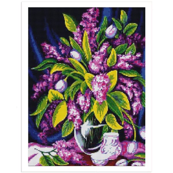 

diamond painting yi bright lilac 5d diy full square round embroidery flower cross stitch vase rhinestone picture crafts