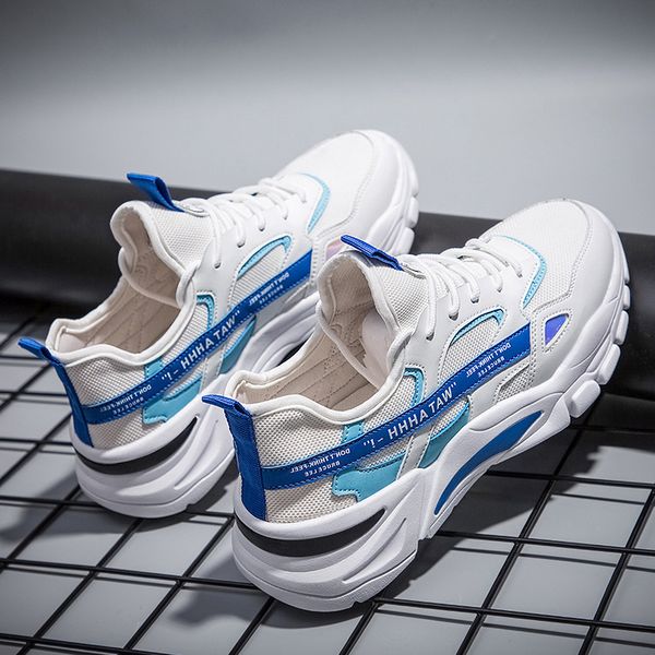 

womens mens sports trainer size 10 running shoes gray black blue red white sunmmer thick-soled wear-resistant runners sneakers code: 02-0895, White;red