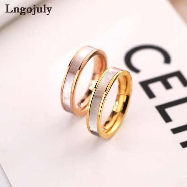 

wedding rings fashion women titanium steel jewelry rosegold yellowgold for girlfriend party gift wholesale, Slivery;golden