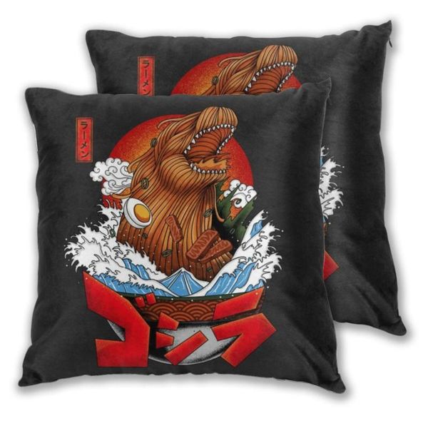 

throw pillows case great goadzilla ramen of kanagawa cushion cover pillowcase decorative/nap room sofa covers cushion/decorative pillow
