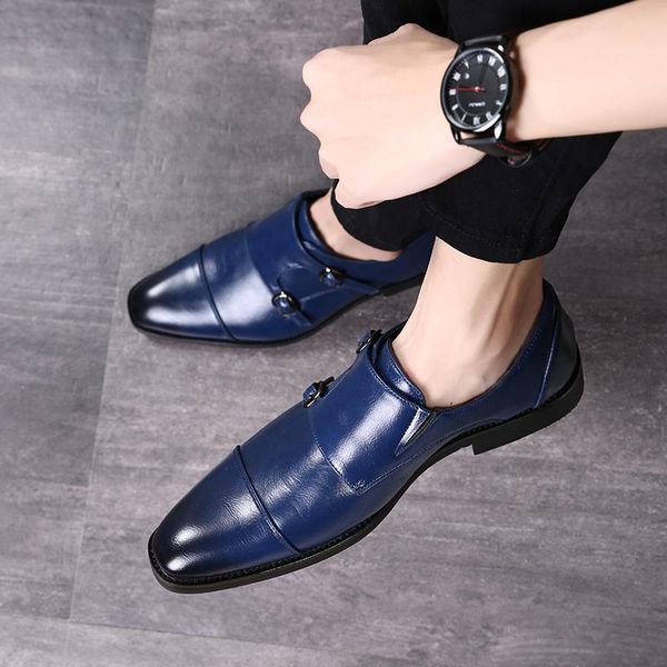 

dress shoes 2021 men office men's business formal italian style fashion leather lace up man's luxury, Black