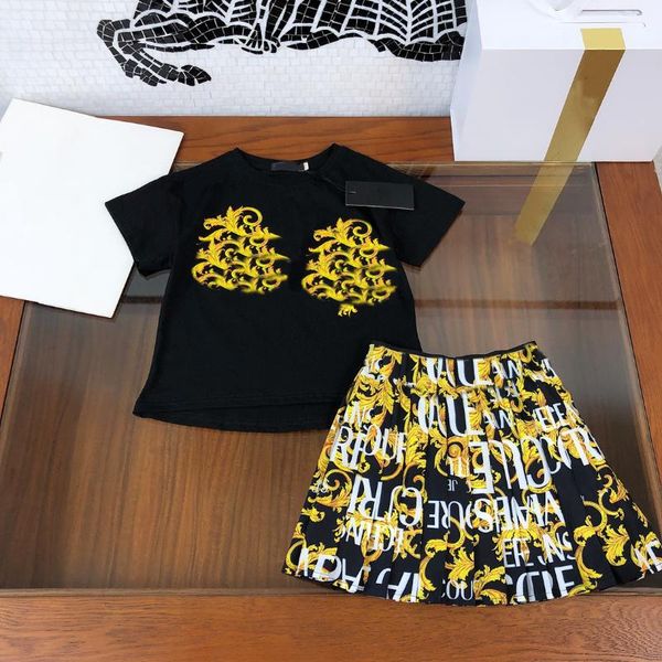 

high-end children's clothing girls college style suit skirt 2021 summer super western-style little girl net red two-piece dr sets, White