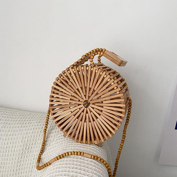 

evening bags rattan bag beach summer 2021 hand-made bamboo round joint hand woven single shoulder women's
