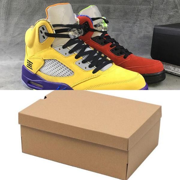 

mlbv red yellow basketball shoes 5s mens jumpman 5 what the fashion sneakersa8bw