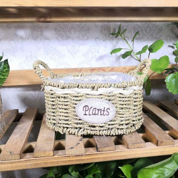 

handmade storage basket wicker rattan seagrass belly straw garden flower pot planter laundry box home decoration baskets