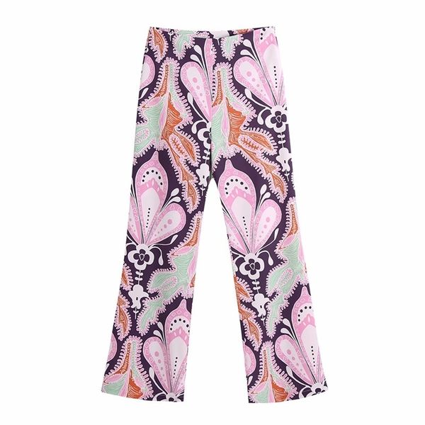 

puwd casual women high waist straight pants spring-autumn fashion ladies chinese style female printed trousers 210522, Black;white