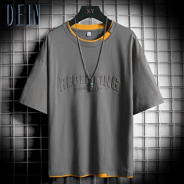 

men's t-shirts oein brand hip hop men 2021 summer t shirt casual solid tshirts streetwear clothing fashion tee shirts, White;black
