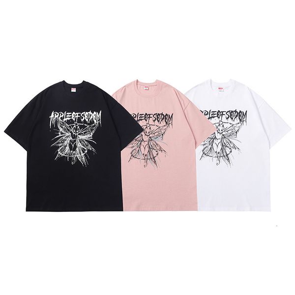 

fashion t shirt impas guochao 2021ss hip hop street short sleeve in black men's brand couple tee, White;black