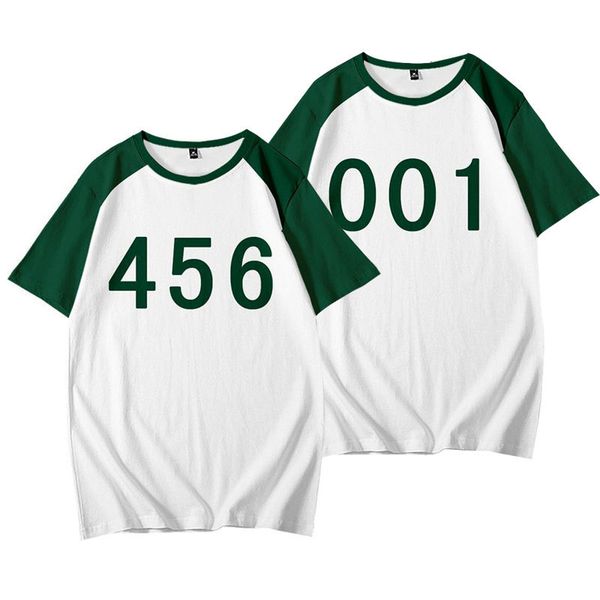 

squid game merch 067 456 t-shirt summer short sleeve shirt for men and women streetwear, White;black