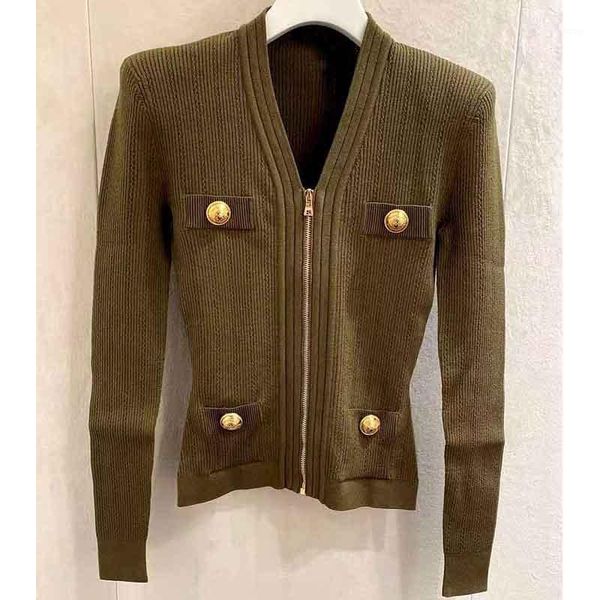 

women's knits & tees cosmicchic women cardigan knitted jacket v-neck zipper golden button pockets sweater short coat solid color should, White