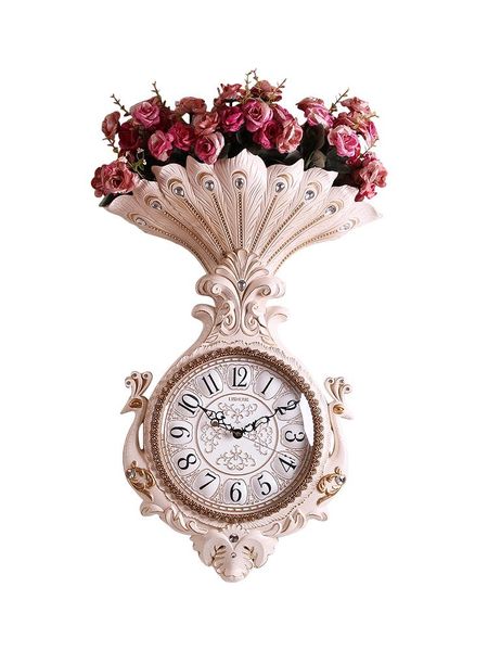 

wall clocks luxury atmosphere watch european style living room creative clock fashion home mute peacock quartz trend