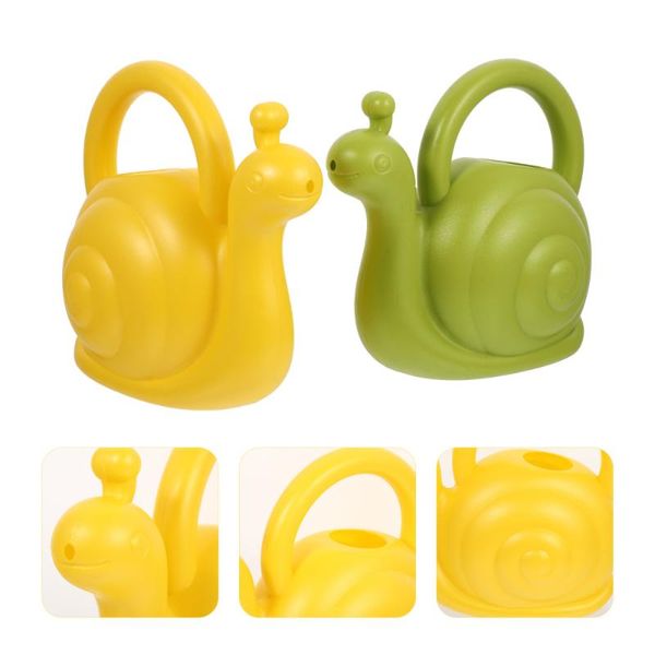 

watering equipments 1 set 2pcs 1l garden snail shape pots (green yellow)