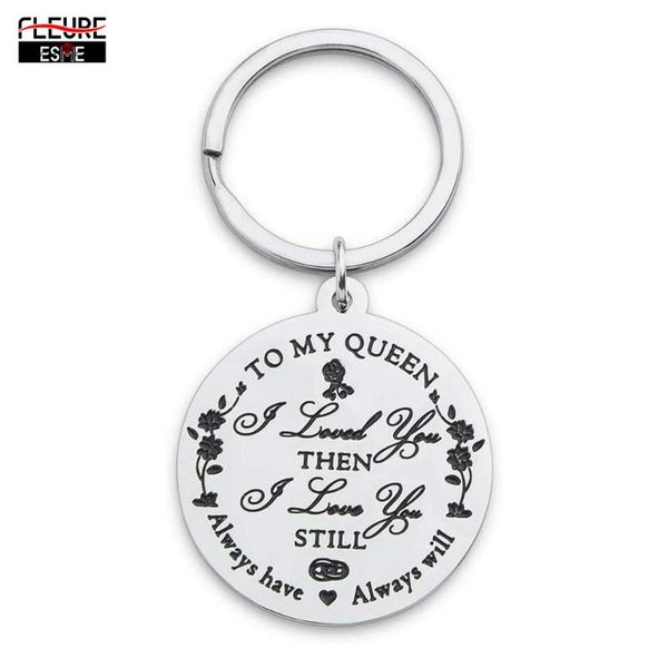 

keychains valentines wedding day gift women keychain for wife birthday bride girl her girls daughter marriage chrismas my queen, Silver