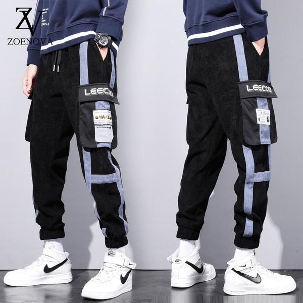 

men's pants joggers men hip hop clothes cargo sweatpants, Black