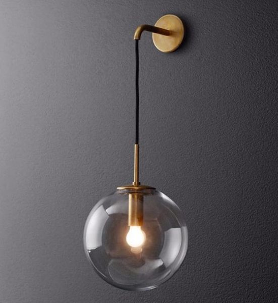 

modern led glass ball wall light industrial living room restaurant bar bedroom lamp lamps
