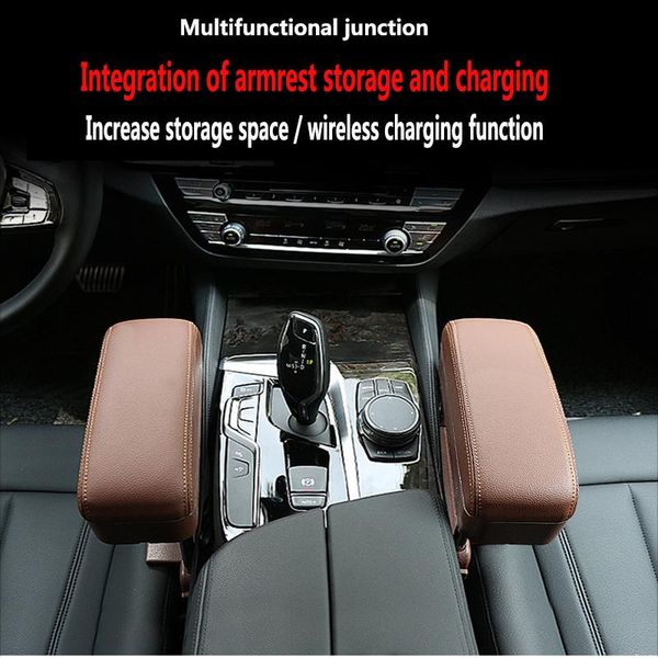 

car armrest box with mobile phone wireless charging function storage universal accessories bags
