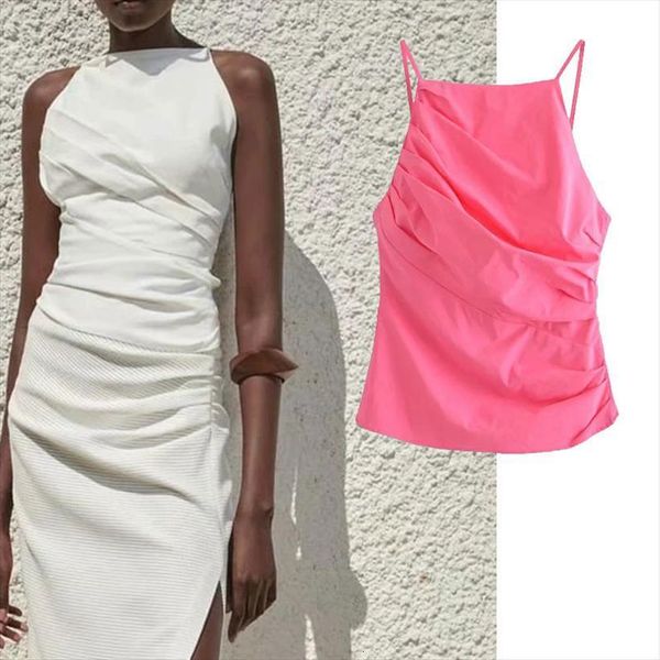 

za fashion white womens tanks backless beach chic