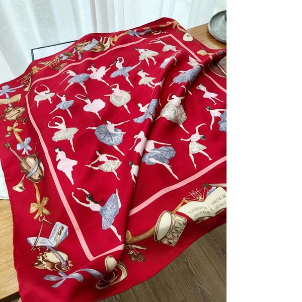 

scarves large square 100% twill silk scarf wraps shawl women's fashion prints hijab head 35", Blue;gray