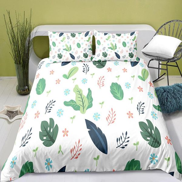 

bedding sets 100% polyester small fresh pattern duvet cover digital printing set with pillowcase bed for girl quilt