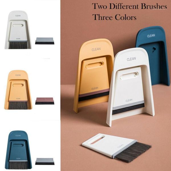 

mini table desk dustpan brush broom set soft keyboard cleaner durable 2 brushes1