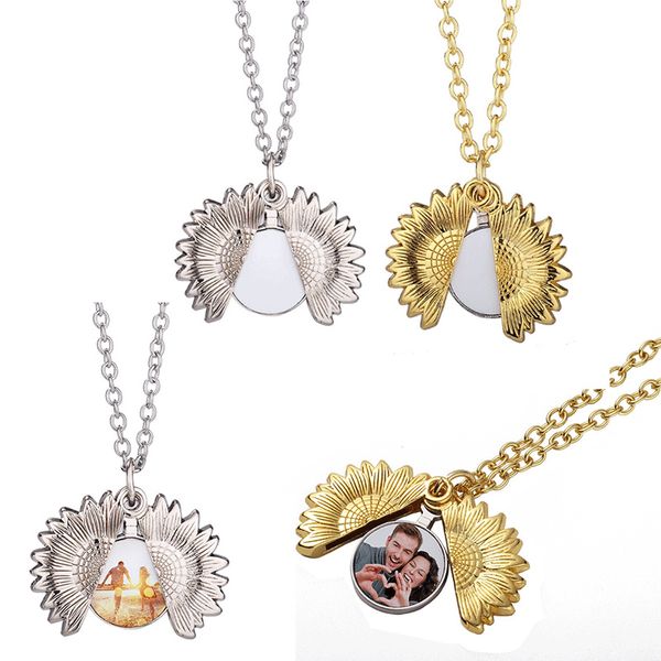 Pendenti per sublimazione, collane, catene, ornamenti floreali personalizzati natalizi per foto, portachiavi in metallo fai da te, decorazioni in argento e oro con foto per donne