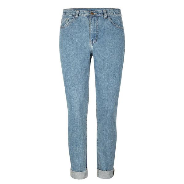 

women's jeans high waist pants fashion plus size loose straight casual mom harem, Blue