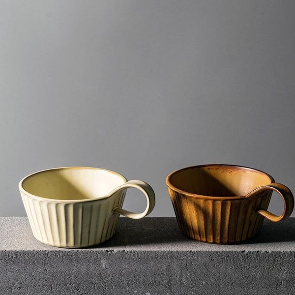 

mugs 2021 creative japanese retro thickened with handle microwaveable coffee cup couple breakfast oatmeal milk