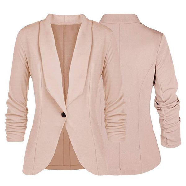 

women's suits & blazers woman fashion business casual long sleeve pink plus size cotton slim elegant, White;black